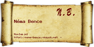 Néma Bence névjegykártya